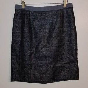 Ann Taylor Loft Gray Metallic Pencil Skirt